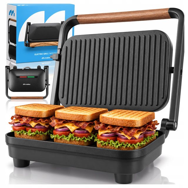 Grill elektryczny opiekacz do kanapek panini toster składany non-stick nominalna