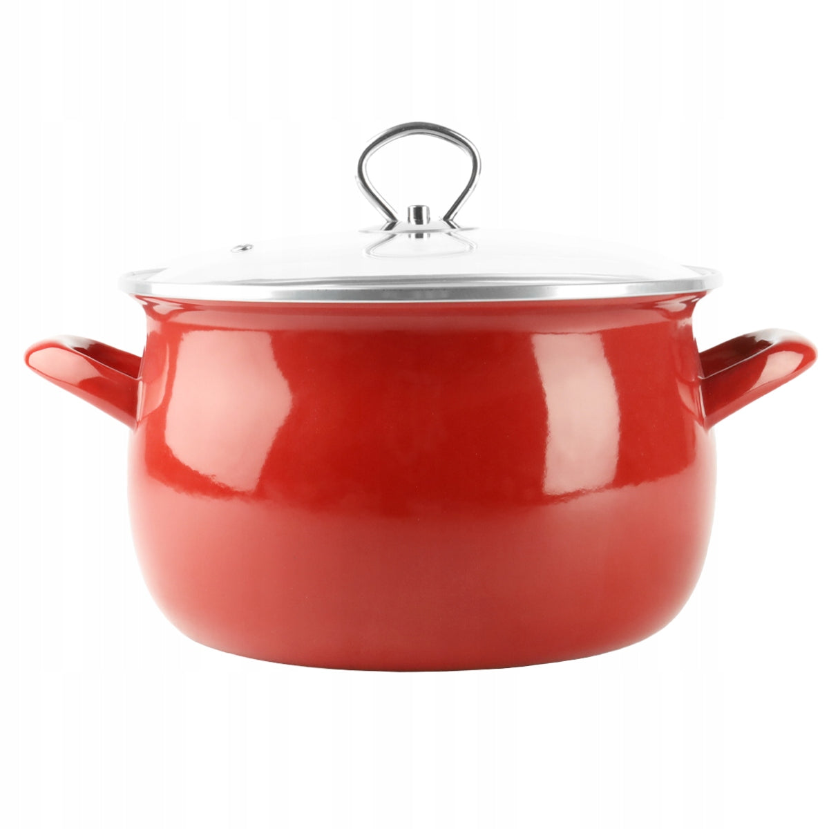Garnek emaliowany czerwony helena 3l indukcja GAZ tradycyjny emalia naczynie do gotowania, średnica 20 cm, wysokość