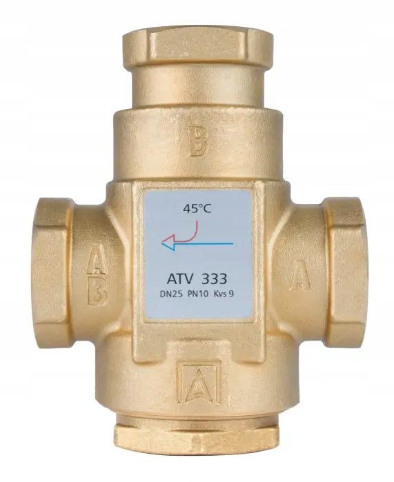 Zawór temperaturowy 1'' ATV 333 Afriso 45°C 9m³/h mieszacz termostatyczny do ochrony powrotu kotła, instalacja centralnego ogrzewania