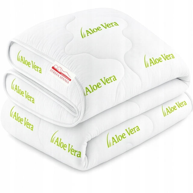 Kołdra Aloe Vera Całoroczna Ciepła Puszysta 220x200 Polska Antyalergiczna wypełnienie silikonowane 1100 g, pranie w pralce, do łóżka