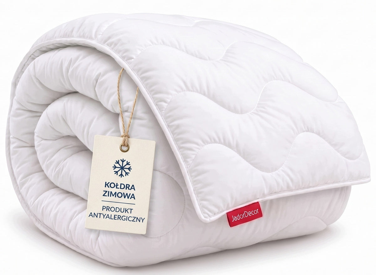 Kołdra Zimowa 160x200 Gruba Ciepła 400g/m² Pranie 60°C Antyalergiczna Jador wypełnienie z włókien silikonowych, do
