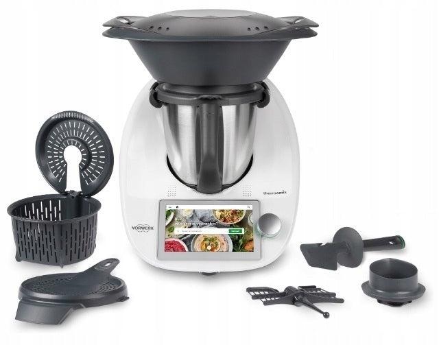 Thermomix TM6 Kompletny zestaw z cookidoo robot kuchenny wielofunkcyjny do gotowania, miksowania, siekania i wyrabiania ciasta, misa 2,19 l, 1500 w