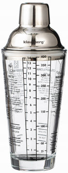 Shaker SZKLANY do drinków koktajli z PRZEPISAMI barmański 400 ml KLAUSBERG szejker, naczynie do mieszania napojów