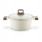 Garnek indukcja Ceramiczny GAZ solidny Kremowy Konighoffer Rosti 24cm 4l naczynie aluminiowe do zup i potraw