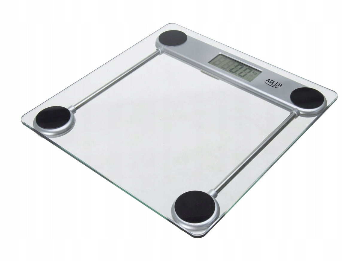 Waga łazienkowa elektroniczna szklana precyzyjna do 150kg LCD bezbarwny
