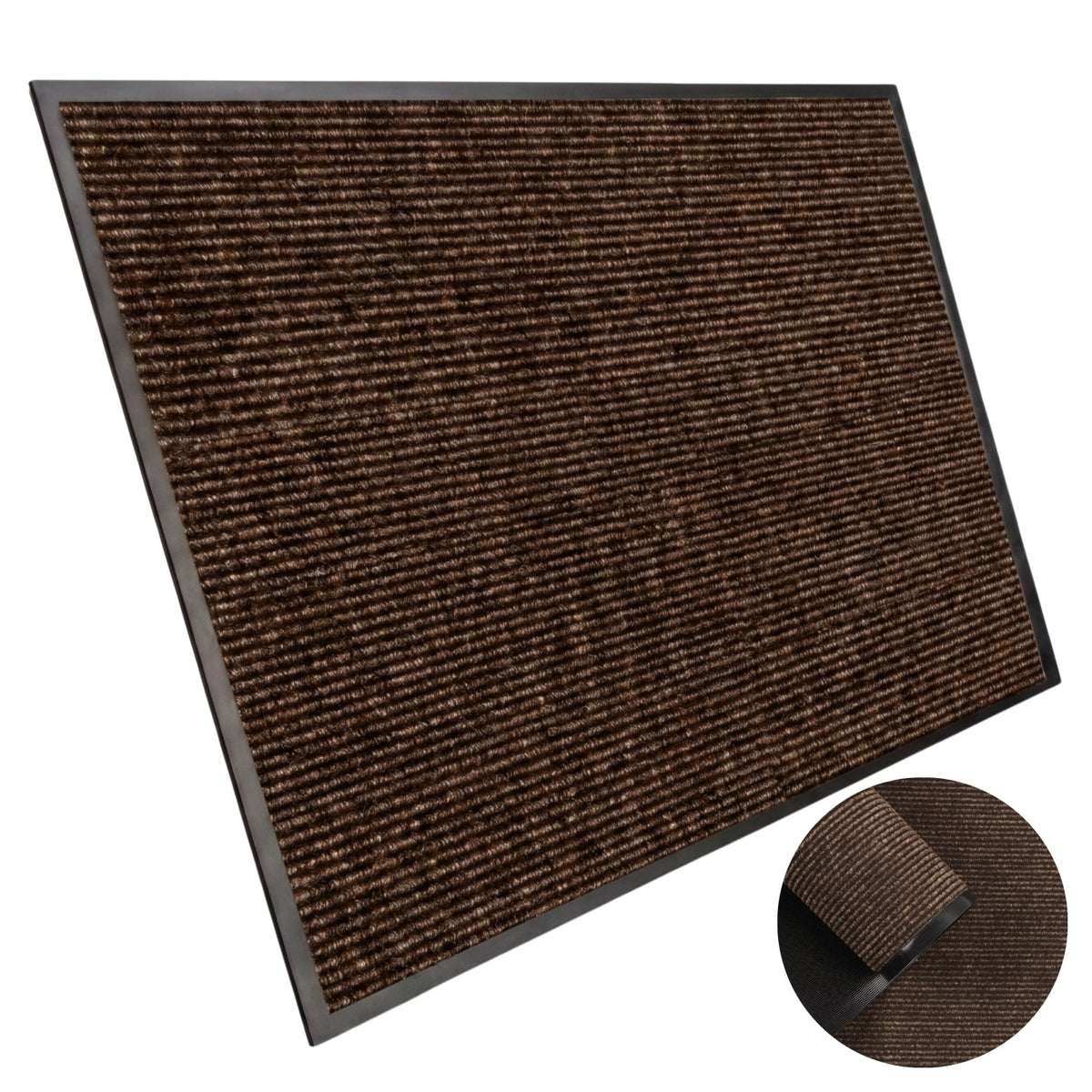 Wycieraczka pod Drzwi 90x150 Duża Mata wejściowa do Butów Tekstylna Chłonna na korytarz, przedpokój, PVC, brązowa, 7 mm