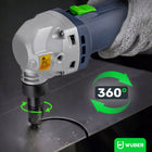ELEKTRYCZNE NOŻYCE DO CIĘCIA BLACHY OBRÓBKI METALU SKOKOWE STEMPEL WUBER wykrawarka, 1,6 mm, 500 W, 2200 obr./min