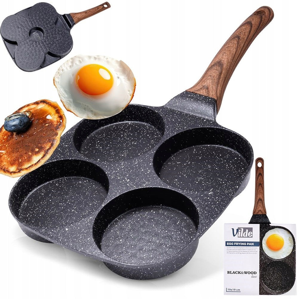 Patelnia GRANITOWA do jajek sadzonych na jajka placki naleśniki pancakes kwadratowa 19 cm, na indukcję, gaz, kuchenkę