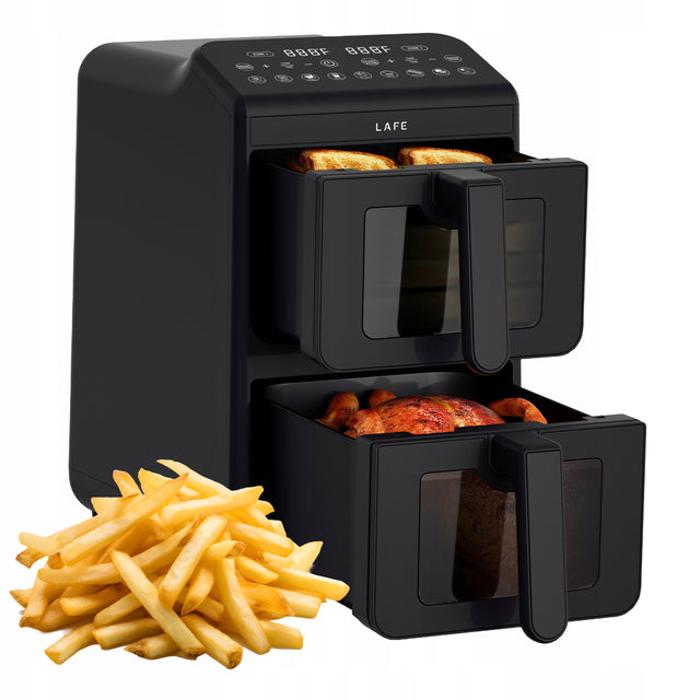 Frytownica beztłuszczowa AIR fryer frytkownica 2x5L 2 komory podwójna dual czarny