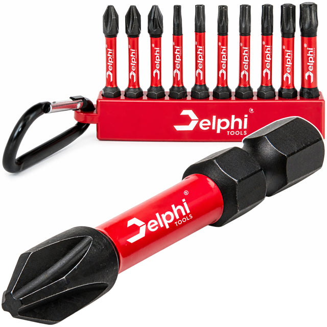 Zestaw bitów udarowych bity udarowe końcówki 10 sztuk 50mm T PZ2 PH2 brelok wkrętarskie do wkrętarki, nasada 1/4 cala, Philips Pozidriv Torx