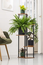 Kwietnik metalowy na kwiaty stojący wysoki 5 poziomów duży 106cm XL palace czarny