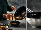 Wok TEFAL Nordica 28 cm stal indukcja powłoka ceramiczna patelnia głęboka nieprzywierająca do smażenia i duszenia, do