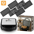 Opiekacz do kanapek panini grill toster elektryczny gofrownica 3W1 mocny nominalna czarny