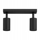 Lampa sufitowa kinkiet spot oprawa halogenowa natynkowa 2x GU10 plafon reflektorowy czarny aluminiowy 2 źródła do