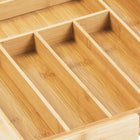 Wkład do szuflady na sztućce GreenBlue 43 x 50 cm organizer kuchenny bambusowy brązowy, 9 przegródek, noże, widelce