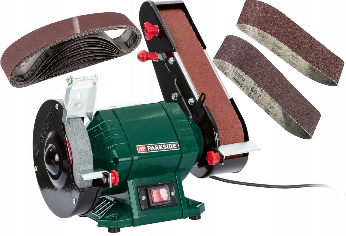 Szlifierka stołowa taśmowa wielofunkcyjna Parkside 240W 230V PSBS 240C2 do obróbki powierzchni, tarcza 150 mm, 2980