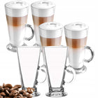 SZKLANKI DO LATTE KOMPLET 280ml DO KAWY ZESTAW 6szt SZKLANKA UCHEM PREZENT przezroczyste naczynia, można myć w zmywarce
