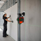 Laser krzyżowy Poziomica Laserowa 4D 360° werkberg 16 linii Statyw Walizka zielona wiązka, zasięg 25 m, dokładność 0,2