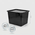 Pojemnik plastikowy czarny 30l z pokrywą pudełko box na zabawki do garażu organizer, skrzynka uniwersalna 40x33x10 cm