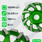 DIAMENTOWA TARCZA GARNKOWA DO SZLIFOWANIA BETONU 125MM SEGMENTOWA WUBER cegła, ceramika, kamień, płyty cementowe i g-k