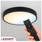 Lampa sufitowa Plafon LED ściemniana 50cm okrągły Czarny pilot panel duży zmienna barwa światła, zintegrowane źródło