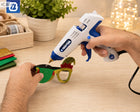 PISTOLET DO KLEJU NA GORĄCO 150W 220°C + KLEJE 11MM + ETUI Z REGULACJĄ TEMP klejarka elektryczna do rękodzieła, napraw