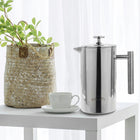 Zaparzacz do kawy French Press ze stali nierdzewnej 304 w biurze domowym 350 ML Praska tłokowa do herbaty, srebrna