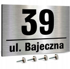 Tabliczka z numerem na dom tablica adresowa aluminiowa numer domu trwała oznaczenie posesji, szyld wejściowy, srebrna