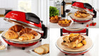 Piec do pizzy ariete 909 kamień 400°C + NÓŻ do pizzy + ebook 0 l 1200 w czerwony