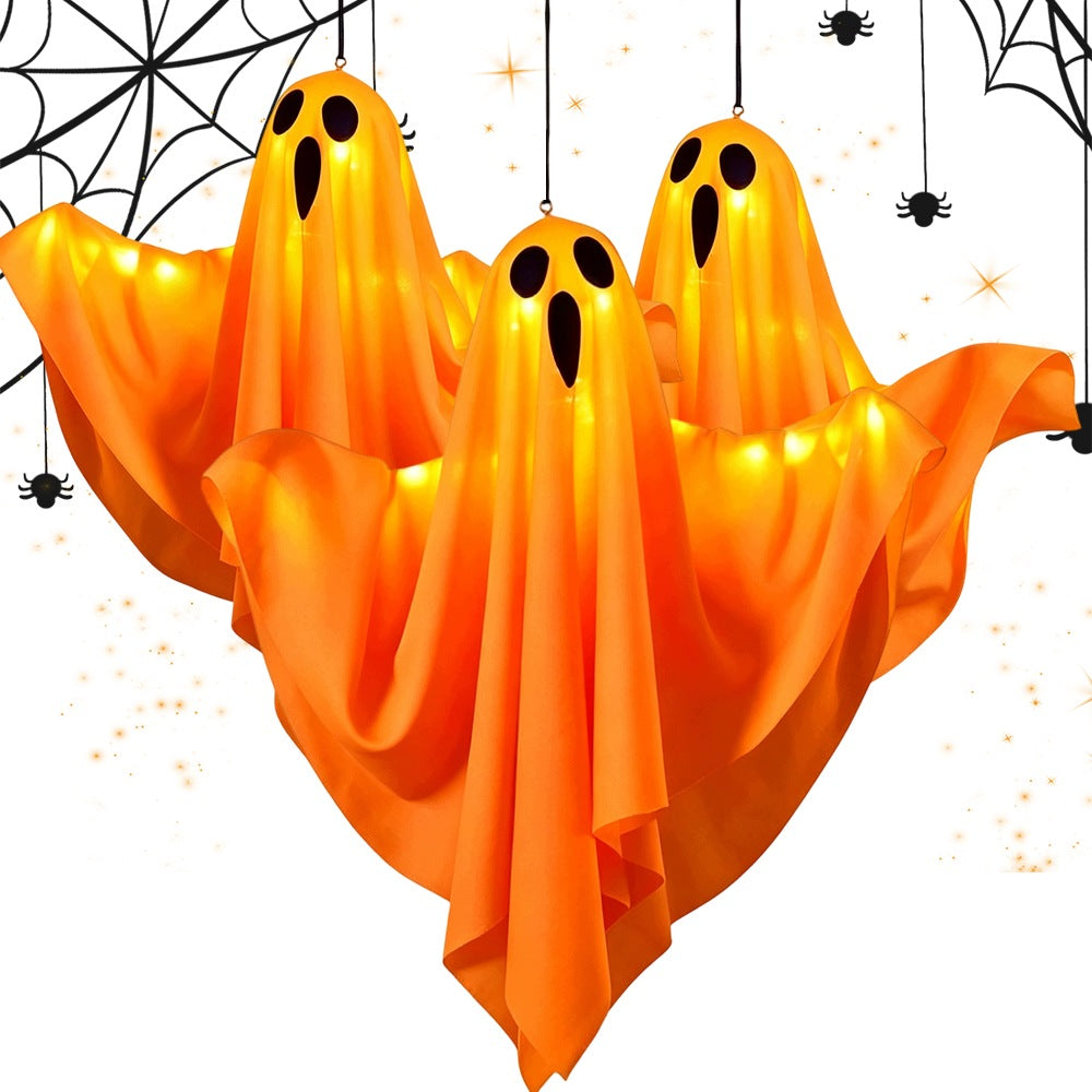 Dekoracja halloween duch huśtawka lampa LED wisząca lampka ogrodowa ozdoba na imprezę tematyczną, świecące upiory