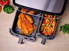 Frytkownica beztłuszczowa Tefal Grill EY905D 8.3l dwukomorowa Air Fryer srebrny/szary