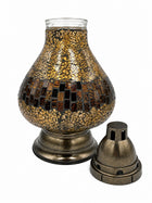 Znicz na wkład witraz karafka karafa złota premium gold illumini lampion nagrobny, ozdoba na cmentarz, wysokość 36 cm