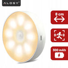 Lampka lampa LED czujnik ruchu zmierzchu nocna do szafy garderoby światło okrągłe oczko 3000K 80 lm zestaw 3 sztuki