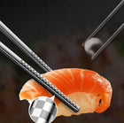 Pałeczki premium stal nierdzewna 5 par srebrne sztućce azjatyckie do sushi i dań orientalnych, wielorazowe, metalowe