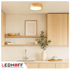 Lampa sufitowa Plafon LED drewno biały okrągły 30cm 30W Neutralny do salonu oświetlenie pokojowe zintegrowane źródło