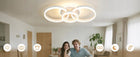 Lampa sufitowa LED,64cm, z funkcją ściemniania,50W,z pilotem,biały okrągły plafon z wbudowanym źródłem światła do