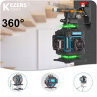 16 linii poziomica laserowa professional 4D cross laser zestaw 2X AKU niwelator budowlany, zielona wiązka 360° do ścian