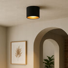Lampa Sufitowa Oprawa Halogenowa LED GX53 Spot NATYNKOWA Kinkiet Reflektor czarna aluminiowa okrągła, pojedynczy punkt