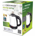 Czajnik Biały Stal Nierdzewna Kompaktowy 1l 1350W esperanza EKK128W parana 1 l 1350 w metal, tworzywo sztuczne