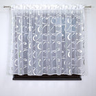Biała firana gotowa etamina na taśmie wave 300x150 cm glamour żabki tunel dekoracja okienna, abstrakcyjny wzór