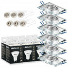 6x Oprawa halogenowa Szklana Kwadratowa + Żarówka GU10 LED 5,5W 3 BARWY oczko sufitowe wpuszczane, downlight do