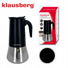 Kawiarka Klausberg KB-7847 stalowa indukcja Gaz espresso 12 filiżanek Kawy zaparzacz moka 600 ml, czarno-srebrny