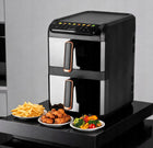 Frytkownica beztłuszczowa Air Fryer 10l 2700W 2 kosze 4l + 6l Dwukomorowa czarny