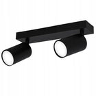 Lampa sufitowa kinkiet spot oprawa halogenowa natynkowa 2x GU10 czarna okrągła do salonu, kuchni i przedpokoju
