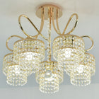 Lampa wisząca sufitowa żyrandol kule zlota nowoczesna kryształowa glamour 5-punktowa szklana do salonu i jadalni E27