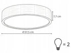 Lampa LED 2xE27 sufitowa leja Plafon fi375 DĄB drewno do salonu elegancka okrągła beżowa oprawa na 2 żarówki, zmienna