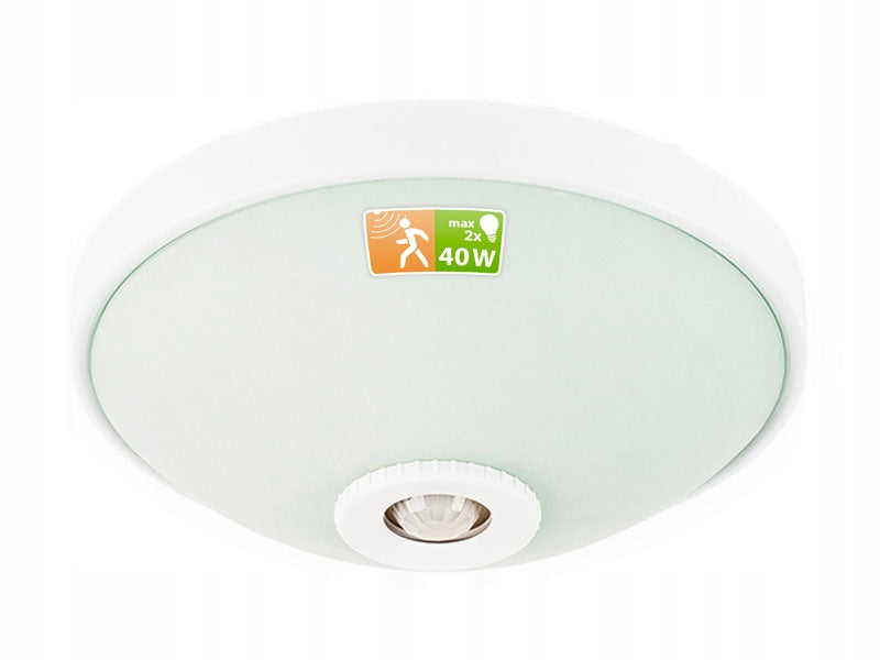 Plafon Oprawa Lampa sufitowa LED 2x E27 z Czujnikiem Czujka Regulowany okrągłe oświetlenie wewnętrzne, bez żarówek