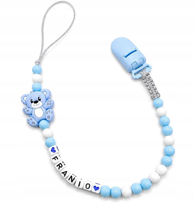 Zawieszka do smoczka imienna klips uspokajacza, personalizacja imieniem, akcesorium niemowlęce