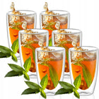 6x SZKLANKA TERMICZNA DO KAWY LATTE HERBATY Z PODWÓJNYM DNEM 450ml PREZENT espresso, cappuccino, bezbarwne szkło