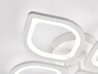 Lampa sufitowa biała wisząca plafon modern żyrandol LED + pilot oprawa oświetleniowa 4-punktowa metalowa wysokość 51 cm